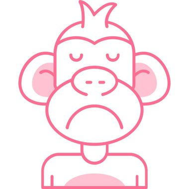 Üzgün maymun. Basit tasarım