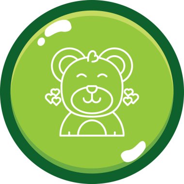 Şirin panda ikonu. Web için panda ayı vektör simgesinin basit çizimi