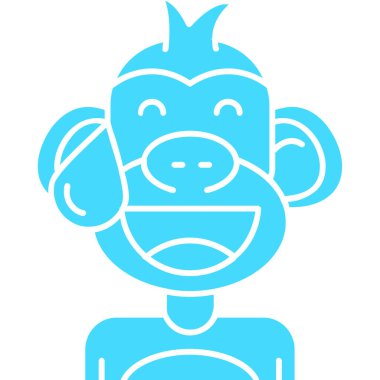 Maymun maymun. Web simgesi basit illüstrasyon