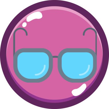 Gözlükler Çizgi film gibi düz vektör resimleme