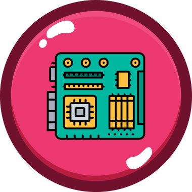 çip işlemci simgesi, vektör illüstrasyonu