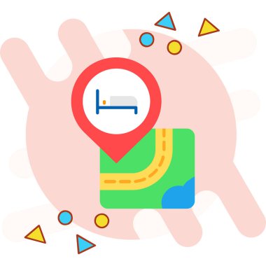 konum haritası gezinme simgesi düz biçimli