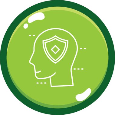 Yeşil bir kalkan simgesinin vektör illüstrasyonu