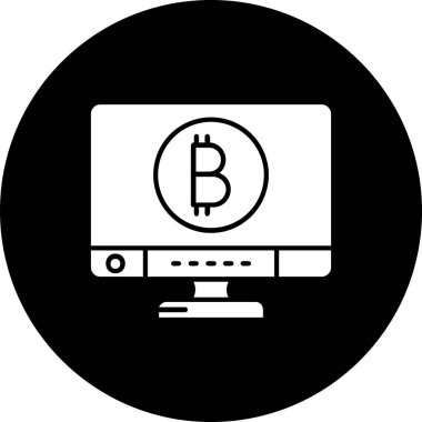 bitcoin. Web simgesi basit illüstrasyon