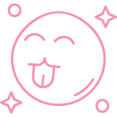 çizgi kawaii mutlu ifade gülümseme ve göz vektör çizimi ile