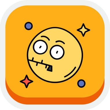 yabancı gezegen simgesi renk ana hatları vektörü