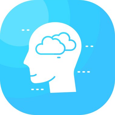 Soyut olarak izole edilmiş beyin simgesi