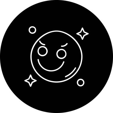 Mutlu Gülümseme Simgesi Vektör İllüstrasyonu