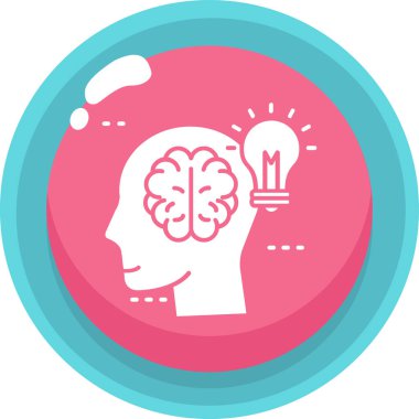 Beyin. Web simgesi basit illüstrasyon