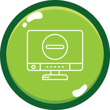 Modern b 'nin vektör illüstrasyonu bilgisayar monitörünün ikonundan yoksun