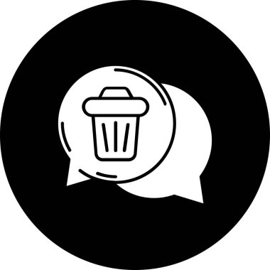 Çöp kutusu simgesi, basit illüstrasyon