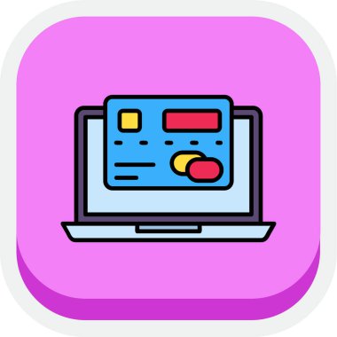 Web simgesi, internetle ilgili düz tasarımın vektör illüstrasyonu