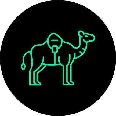 Vektör deve simgesi, basit vektör illüstrasyonu