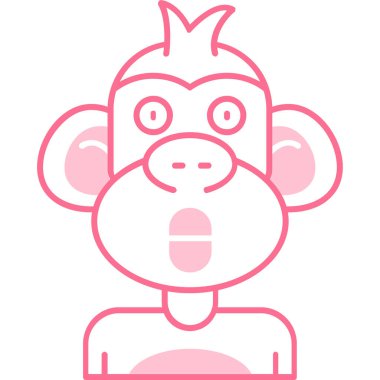 maymun ağ simgesi, basit vektör illüstrasyonu