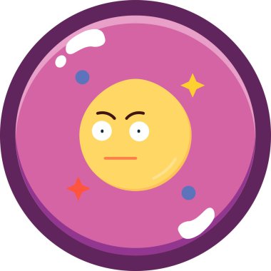 Uzaylı Ay ikonu vektörü. Düz ay işareti. Beyaz resimde izole edilmiş