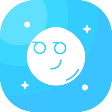 Şirin mavi ayın vektör çizimi