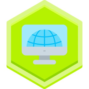 Bilgisayar sembolü vektör çizimi olan dünya küresi