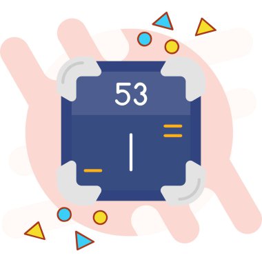 Düz dizaynlı 5 numaralı vektör illüstrasyonlu akıllı saat