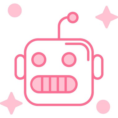 robot. Web simgesi basit illüstrasyon