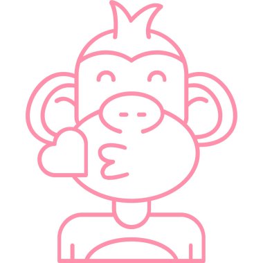 maymun ikon vektör illüstrasyonu