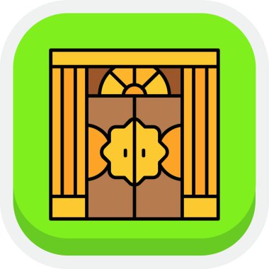 pencere kapısı simgesi, dış hat vektörü