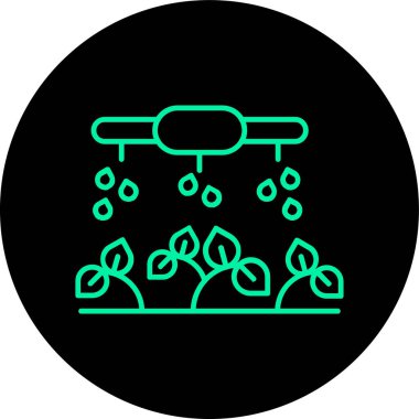 Bahçe çizgisi vektör simgesinde güzel bir bahçe