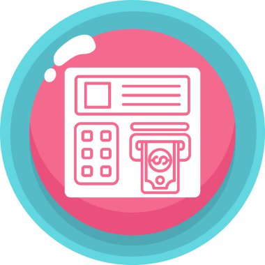 ATM 'de. Web simgesi basit illüstrasyon