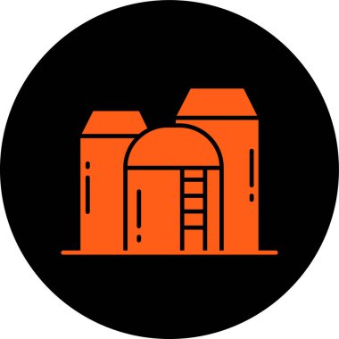 Bir fabrika simgesinin vektör illüstrasyonu