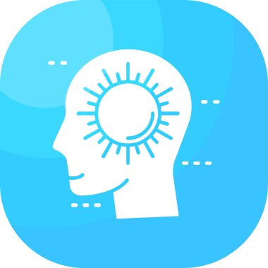 Vites simgesi olan insan kafası, basit tasarım.