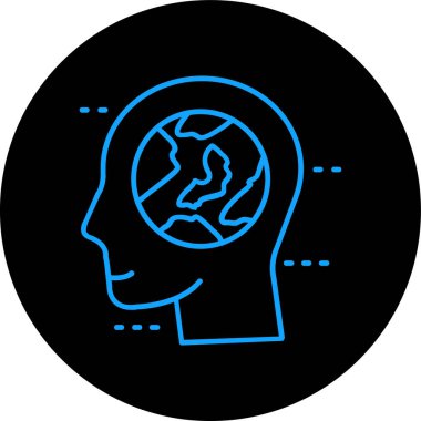 İnsan beyni simgesi, vektör illüstrasyonu