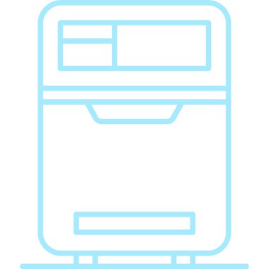 Buzdolabı ikonu. Web için buzdolabı vektör simgelerinin özet çizimi