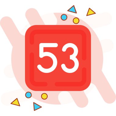 5 5 numara simgesi, 3 boyutlu görüntüleme, vektör illüstrasyonu