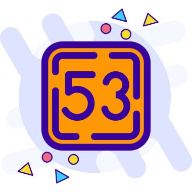 Beyaz arkaplanda 5 numara simgesi olan 4-6 numaralı renk. düz tasarım, vektör illüstrasyonu