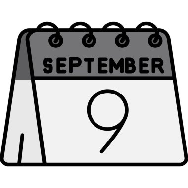 Eylül Gri vektör simgesi çizimi