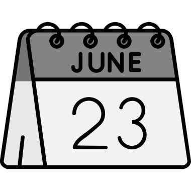 Haziran 23 takvim simgesi, vektör illüstrasyonu