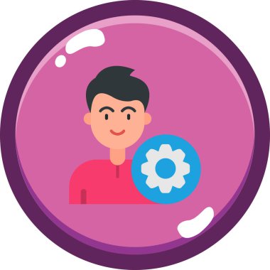 Kabarcık ikonu vektör illüstrasyon tasarımı ile avatar adam