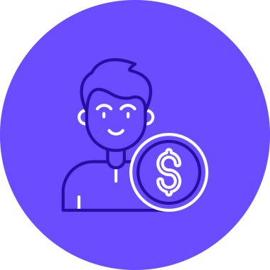 Dolar. Web simgesi basit illüstrasyon