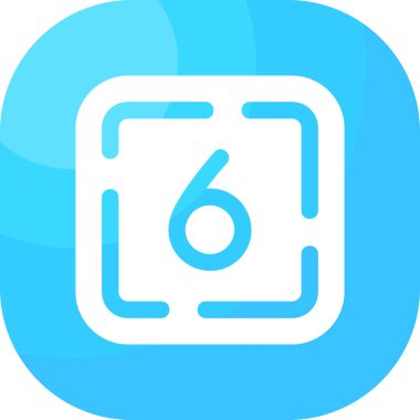 6 numaralı simge, vektör illüstrasyonu