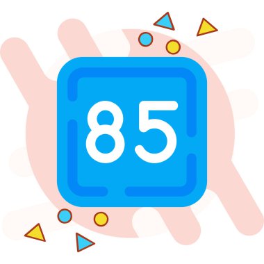 Numarası ve numarası olan 9 sayısının vektör illüstrasyonu