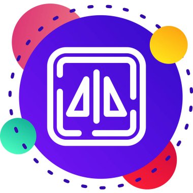 Renk çizgisi çubukları simgesi beyaz arkaplanda izole edildi. Müzik işareti. Gradyan daire düğmesi. vektör.