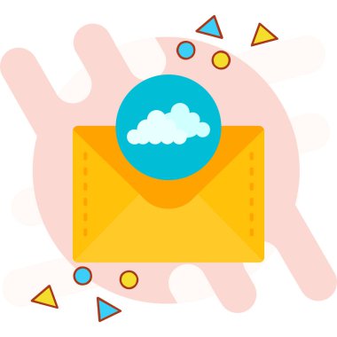 e-posta ileti bulutu simgesi düz biçimli
