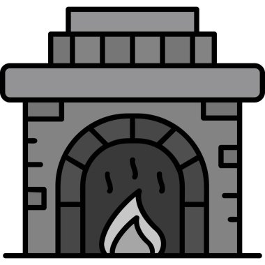 Şöminenin vektör illüstrasyonu