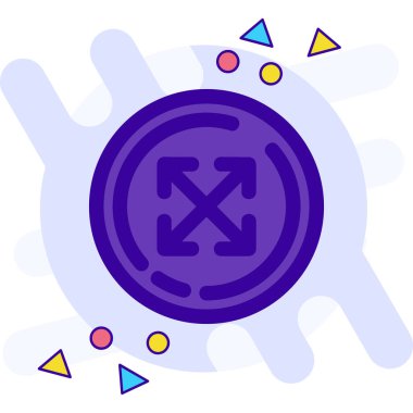 Şifreleme para bitcoin blok zinciri simgesi doldurulmuş ana hat biçiminde