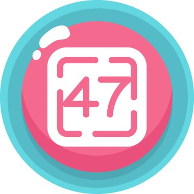 47 saat simgesi, vektör illüstrasyonu