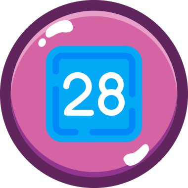 28 saat simgesi, vektör illüstrasyonu