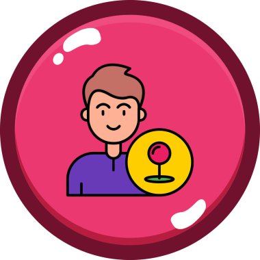 Bir madeni para tutan adam