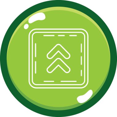 Yeşil ve beyaz yuvarlak simgenin vektör illüstrasyonu