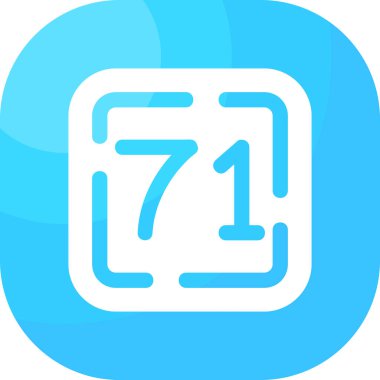 Düz stil 7 numaralı simge