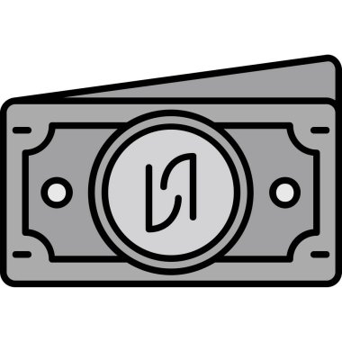 Dolar simgesi. Web tasarımı için para vektör simgelerinin basit taslak çizimi