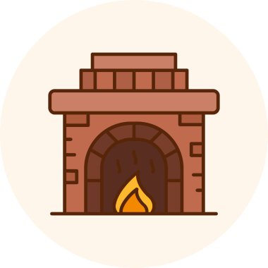 şömine vektör simgesi modern basit illüstrasyon